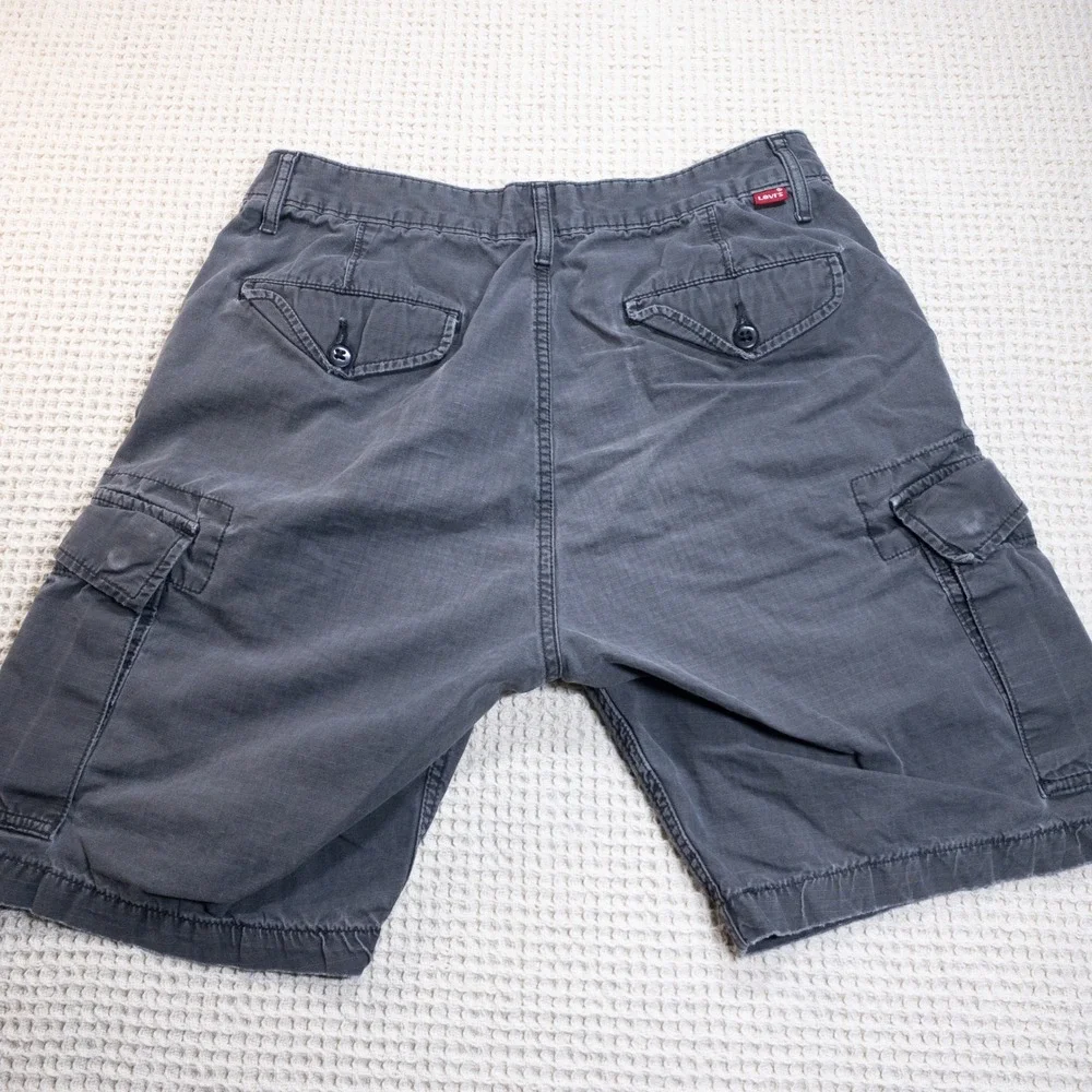 Levis Mens Cargo Shorts Gray Ripstop Utility Pockets Casual Outdoor Size 30